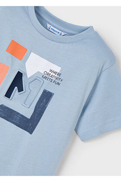 MAYORAL TRICOU BĂIEȚI 4-10 ANI, CU IMPRIMEU RELIEFAT, CULOARE ALBASTRU