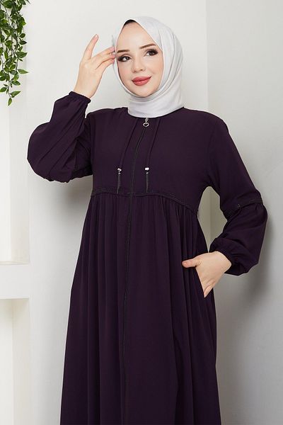 InStyle Gathered Stone Pleated Plum Ferace