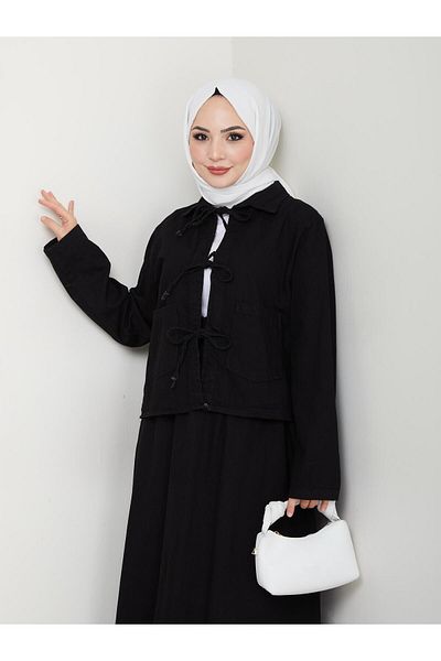 VOLT CLOTHİNG Women's Bow Skirt Denim Suit