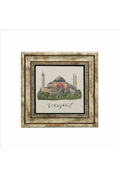 Sadrazam Tablou din piatră naturală imprimat Moscheea Hagia Sofia (25 X 25 KRT-6)