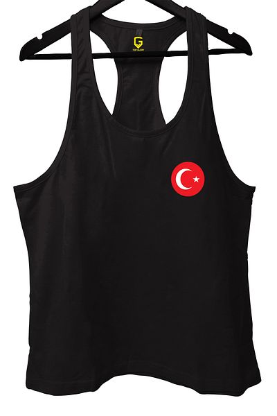 TOP GLORY Black Ayyıldız Gym Fitness Tank Top Athlete's Tank Top
