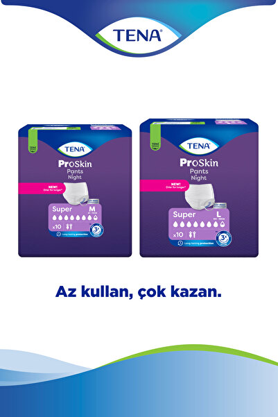 TENA سراويل بروسكين الليلية مقاس كبير، سراويل داخلية فائقة الامتصاص ليلاً، 10 قطع