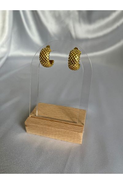 XUPING JEWELRY Steel Women's Earrings with Gold Honey Honeycomb