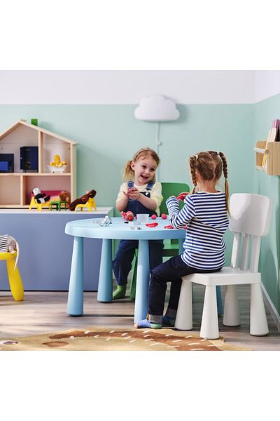 IKEA كرسي اطفال بلاستيكي بظهر مرتفع مناسب للاستخدام الداخلي والخارجي 67*38*26 سم