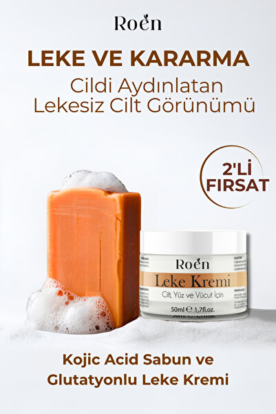 Roen Leke ve Kararma Karşıtı, Aydınlatıcı İkili Fırsat, Kojic Acid Sabun ve G...