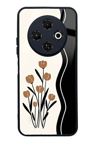 Spoyi Tecno Spark 30C Çiçek Motif Tasarımlı Glossy Telefon Kılıfı