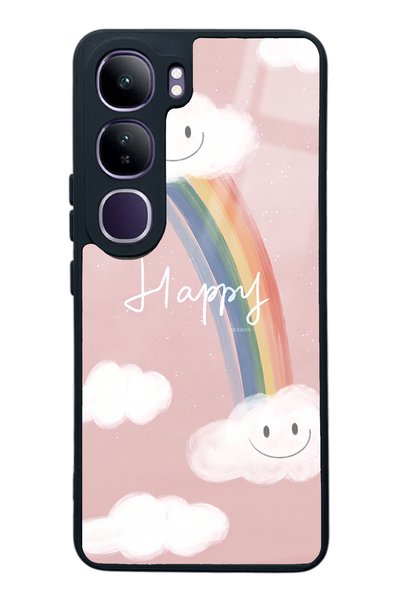 Spoyi غلاف هاتف لامع بتصميم Happy Cloud لهاتف Vivo V40 Lite