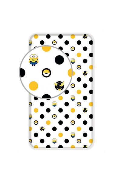 Minions Fitted sheet, with elastic edges, multicolor, 100% cotton, 90x200 cm, Minions, Bannana