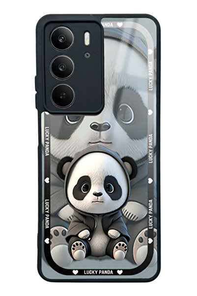 Spoyi Oppo Realme C75 White lucky panda Tasarımlı Glossy Telefon Kılıfı