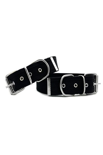 Tasma Market Black Soft Textured Column Dog Collar