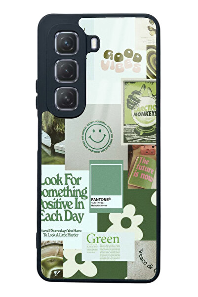Spoyi Infinix Hot 50 Green Sticker Design Glossy Phone Case