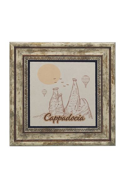 Sadrazam Tablou din piatră naturală imprimată cu imaginea Cappadociei (25 X 25 KRT-162)