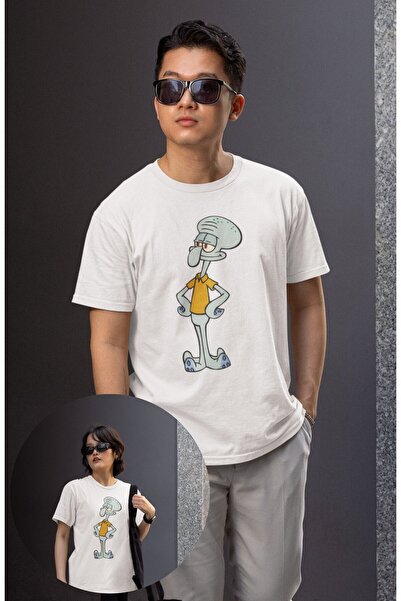 CNGZSHOP تي شيرت مطبوع عليه Squidward Tentacles للجنسين، تي شيرت مطبوع عليه ش...