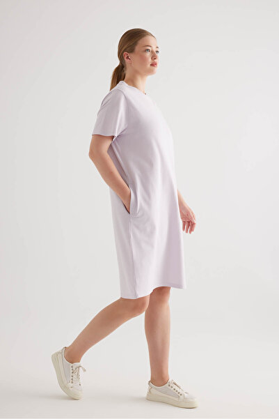 Hays Kadın Plus Size Pamuklu Pique Cepli Kısa Kollu Elbise