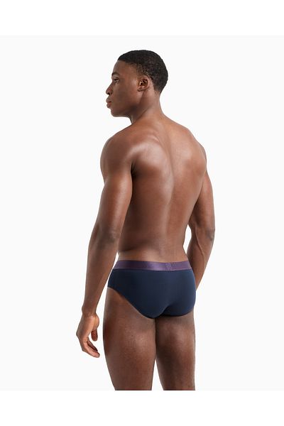 Emporio Armani Men's Modal Fabric Logo Elastic Waist Navy Blue Panties Em 000360   Af10783-Ub102