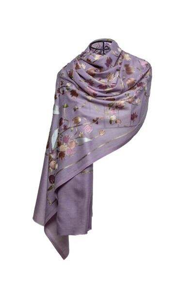 CASHMERE AND SİLK MAWLANA 85% CAŞMIR 15% MĂTASE ŞAL brodat