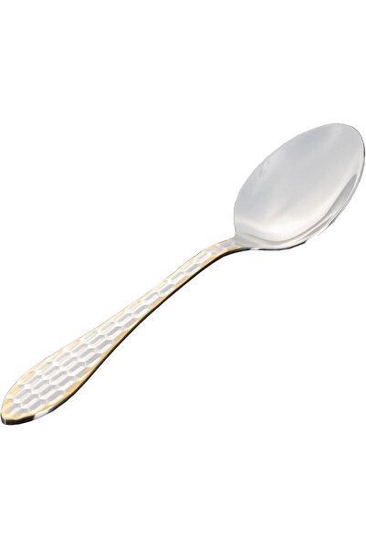 ALSAIF K2230501/ts Stainless Steel Dessert Spoon 6-piece Set, Silver/gold