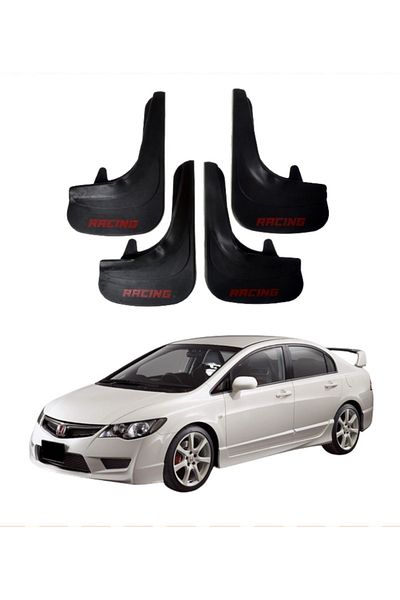SONİKON LİNE Honda Civic 2007-2012 Compatible Racing Written 4-Piece Dust Cover Mudguard Mudguard Modified