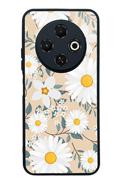 Spoyi Tecno Spark 30C Büyük Papatya Tasarımlı Glossy Telefon Kılıfı