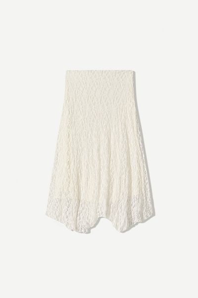 Bershka Blonde lace midi skirt