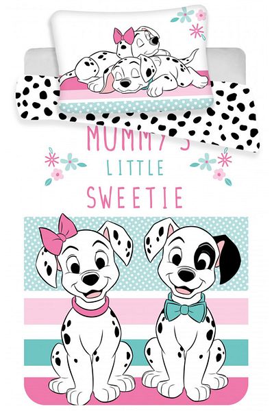 101 Dalmatieni 2-piece bed linen set, Duvet cover 100x135 cm, pillowcase 40x60 cm, Multicolor, 101 Dalmatians