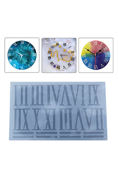 Eminonutoptanci Epoksi Silikon Kalıp Saat Roma Rakamları Seti