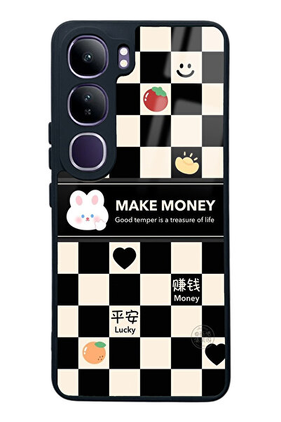 Spoyi Vivo V40 Lite Make Money Tasarımlı Glossy Telefon Kılıfı