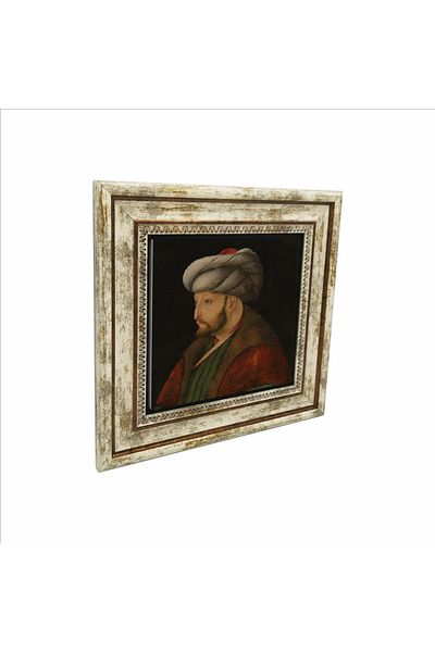 Sadrazam Tablou cu piatră naturală imprimată Fatih Sultan Mehmet (25 X 25 KRT-90)