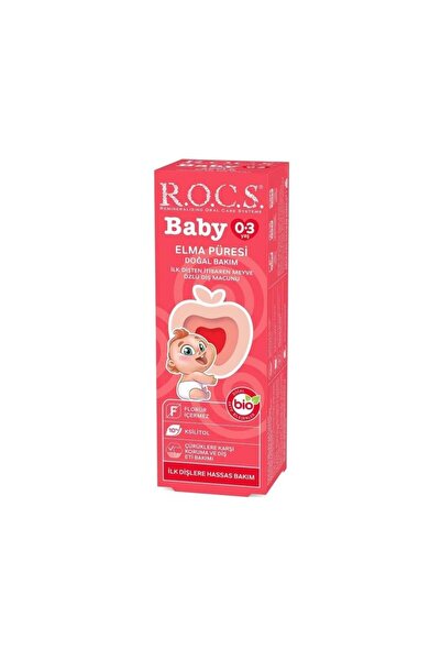R.O.C.S. Baby 0-3 Yaş Diş Macunu 35 ml / Elma Püresi İlk Dişten İtibaren Meyve Özlü Diş Macunu (2 ADET)
