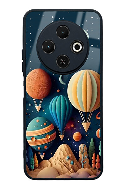 Spoyi Tecno Spark 30C Astral balonlar Tasarımlı Glossy Telefon Kılıfı