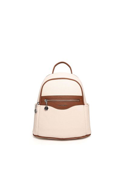 Silver Polo Ασημί & Polo Beige - Tan SP1161 Γυναικείο σακίδιο πλάτης