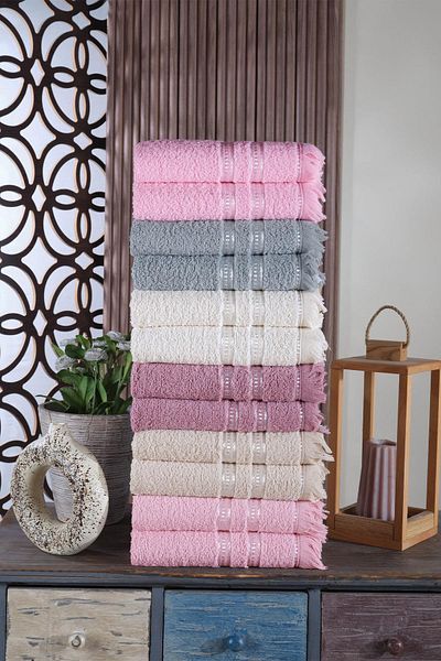Zeynep Tekstil Set de prosoape pentru mâini și față Perla 12 piese