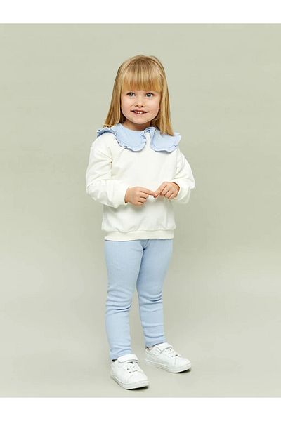 LC Waikiki Lcw Baby Ecru Baby Collar Baby Girl Sweatshirt and Leggings 2-Pack