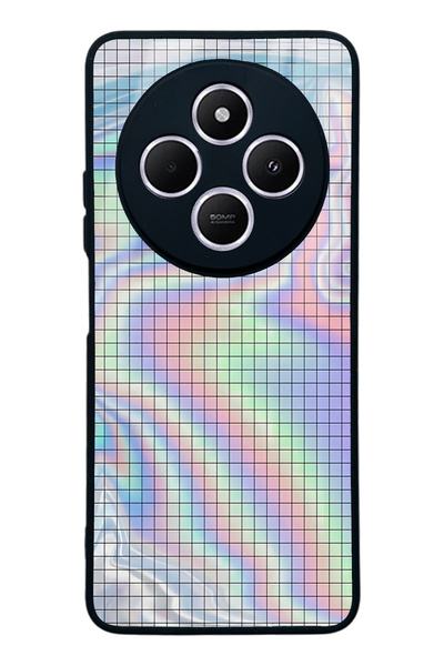 Spoyi Xiaomi Redmi A4 Neon Checkerboard Design Glossy Phone Case