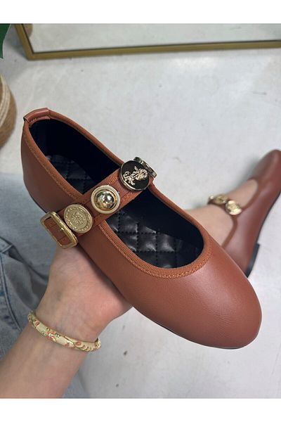 Nstil Pantofi de zi cu zi pentru femei, balerină, cu perle, cu cataramă reglabilă, vârf oval, ușoare, confortabile 379
