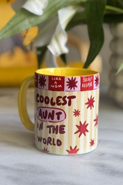 Hello Melody Design Coolest Aunt Mug - Original Design Digital Printing Porcelain Mug 9.5X8 cm - Gift Boxed