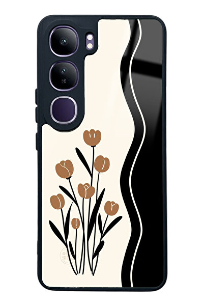 Spoyi Vivo V40 Lite Çiçek Motif Tasarımlı Glossy Telefon Kılıfı