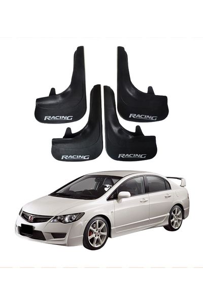 SONİKON LİNE Honda Civic 2007-2012 Compatible Racing Written 4-Piece Dust Cover Mudguard Mudguard Modified
