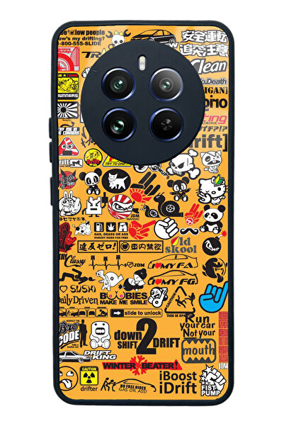 Spoyi Glossy Phone Case with Oppo Realme 12 Yellow Sticker Design