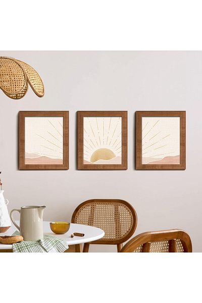 Putuo Decor Set 3 tablouri Putuo Decor, panza, alb/bej, 20,3 x 25,4 cm