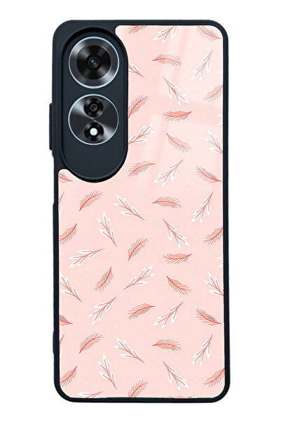 Spoyi Oppo A60 Pudra Yapraklı Tasarımlı Glossy Telefon Kılıfı