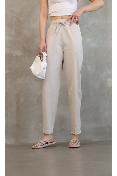 AREF JEANS Boyfriend Women's Trousers Linen Trousers