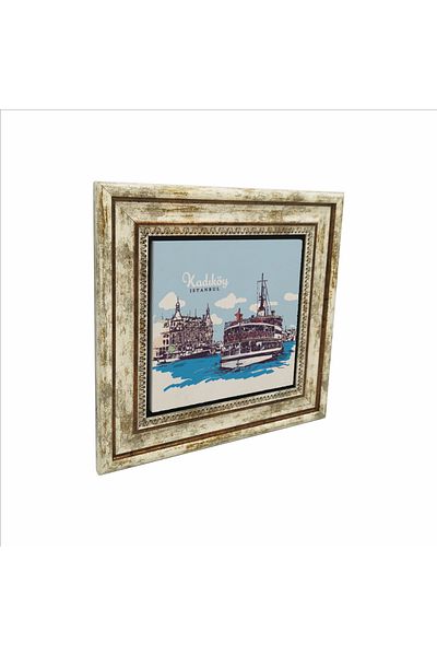 Sadrazam Tablou din piatră naturală imprimată cu abur Kadıköy (25 X 25 KRT-35)