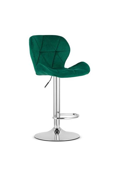 ARTOOLS Scaun de bucătărie/bar, Artool, West, pivotant, catifea, verde și argintiu, 46x48.5x90-111 cm