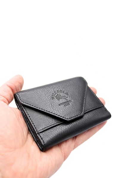 willpolo Genuine Leather Cover 12 Compartments Black Accordion Card Holder Envelope Model Credit Card Holder