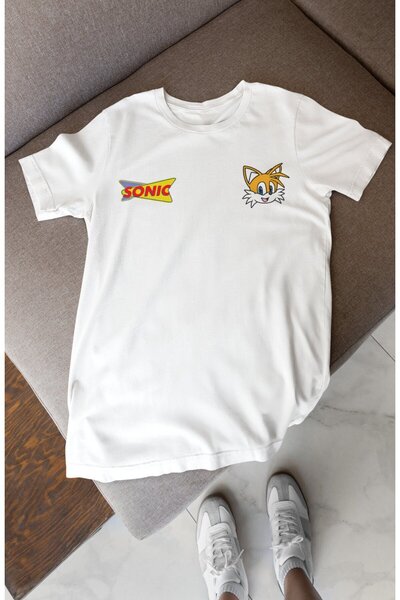 CNGZSHOP تي شيرت مطبوع عليه جيب مايلز تيلز بروير للجنسين، تي شيرت مكتوب عليه سونيك كبير الحجم