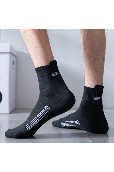 delis Set 5 perechi de sosete pentru barbati, Negru/Gri, marime universala 40-45