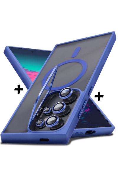 m.tk moveteck Samsung Galaxy S25 Ultra Kılıf Standlı Mat Magsafe Hassas Butonlu Metal Tuşlu Kamera Lens Hediyeli