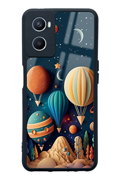 Spoyi Oppo A96 Astral balonlar Tasarımlı Glossy Telefon Kılıfı