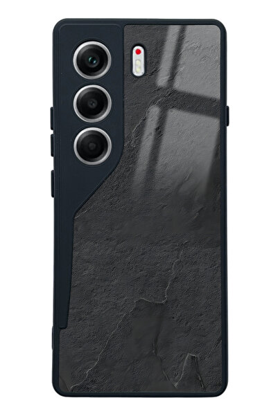 Spoyi Tecno Camon 40 Siyah Mermer Tasarımlı Glossy Telefon Kılıfı